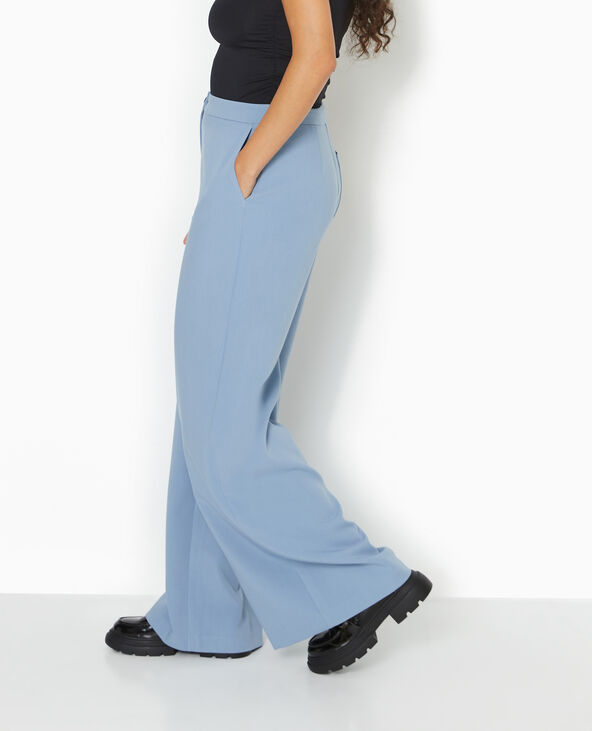 Pantalon large et droit taille haute