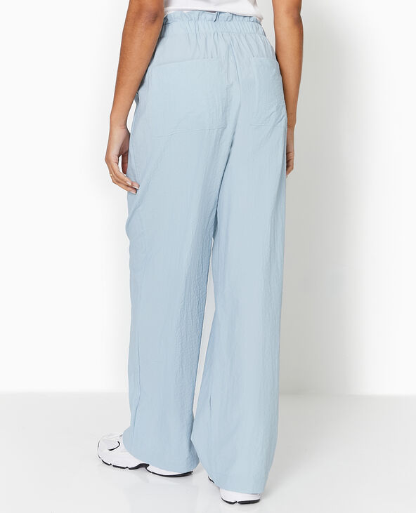 Pantalon large en toile parachute bleu - Pimkie