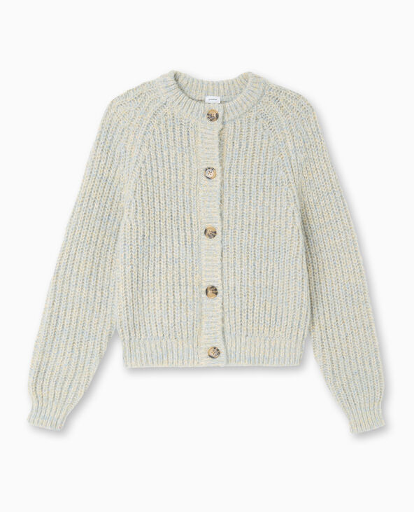 Gilet grosse maille moulinée bleu clair - Pimkie