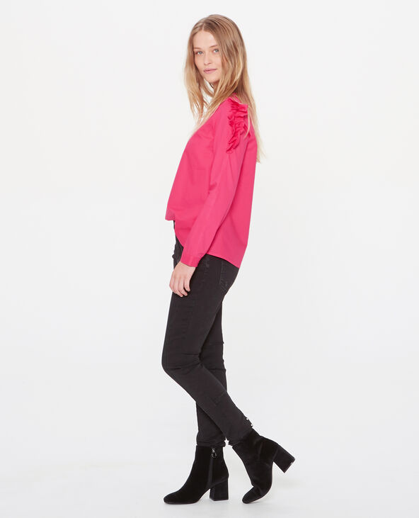 Blouse à volants rose fuchsia - Pimkie
