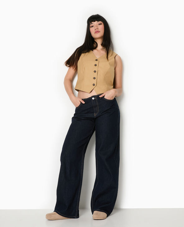 Gilet de barman boutonné camel - Pimkie