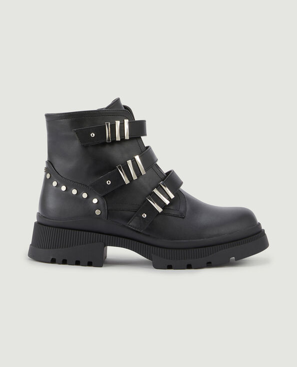 Boots avec brides et clous noir - Pimkie