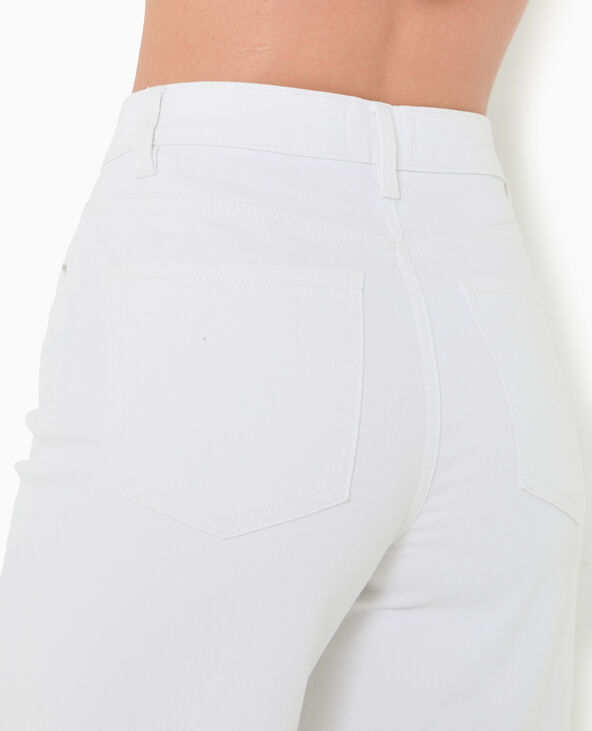 Jean wide taille haute bas coupés blanc - Pimkie
