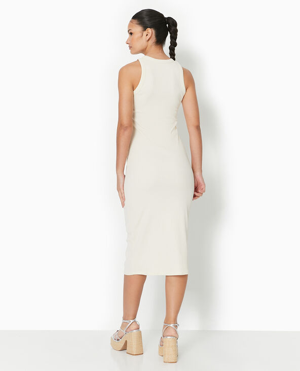 Robe débardeur midi en maille côtelée blanc - Pimkie