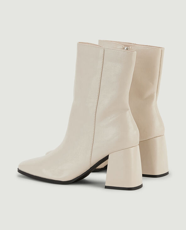 Boots à talons bouts carrés blanc - Pimkie