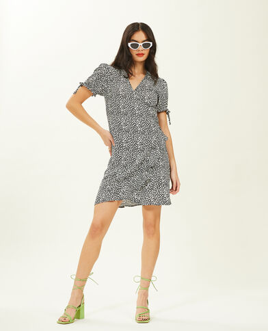 Robe courte cache-cœur noir - Pimkie