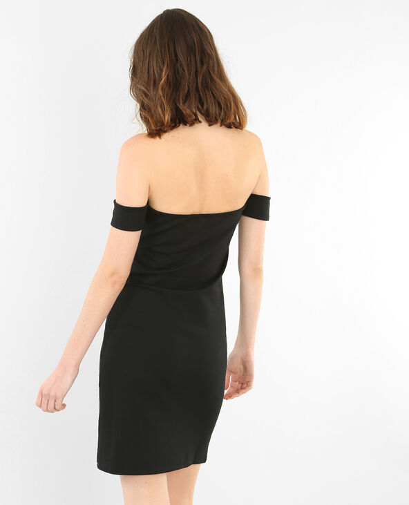 Robe bodycon col bardot noir - Pimkie