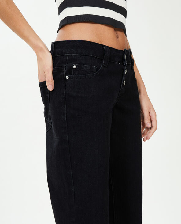 Jean straight taille basse noir - Pimkie