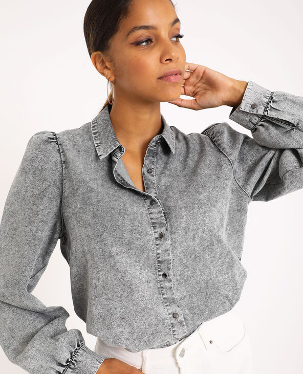 Chemise en jean gris clair - Pimkie
