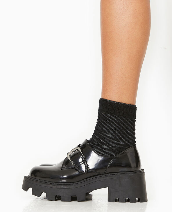 Paire de chaussettes avec rayures maille bouclette noir - Pimkie