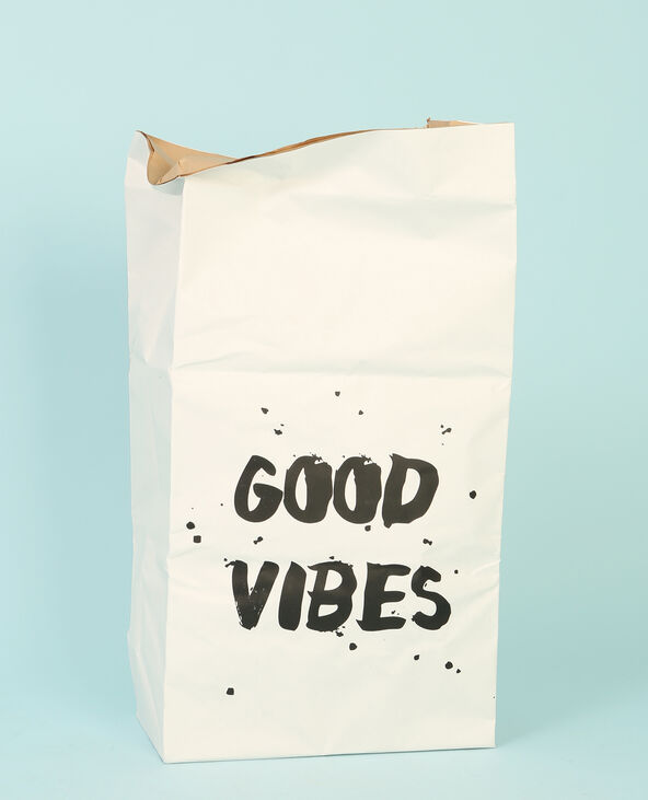 Grand paper bag "good vibes" écru - Pimkie