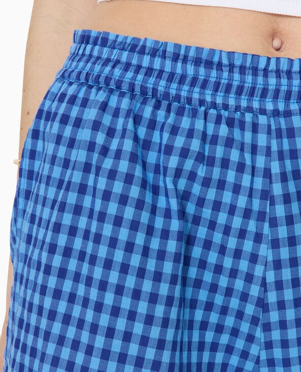 Short taille élastiquée motif vichy bleu - Pimkie