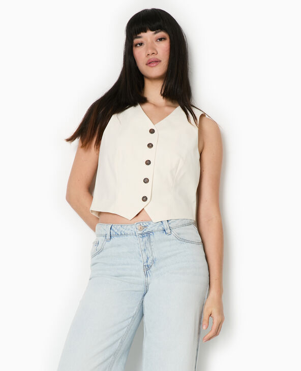 Gilet de barman boutonné blanc - Pimkie