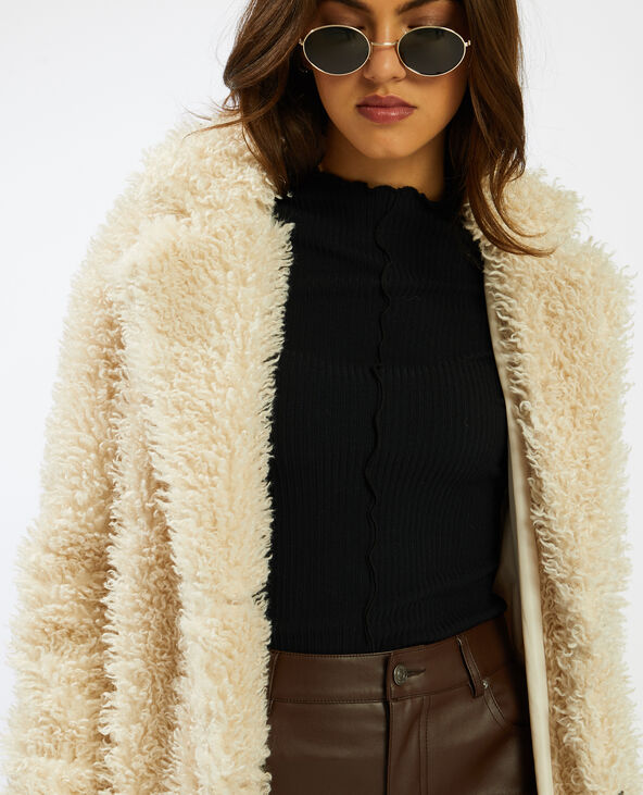 Manteau maille bouclette femme sales