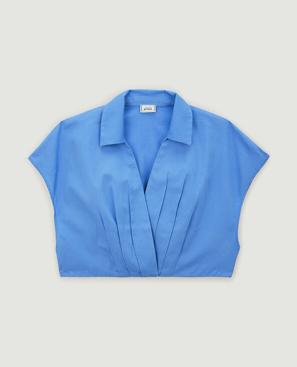 Chemise cropped croisée bleu - Pimkie