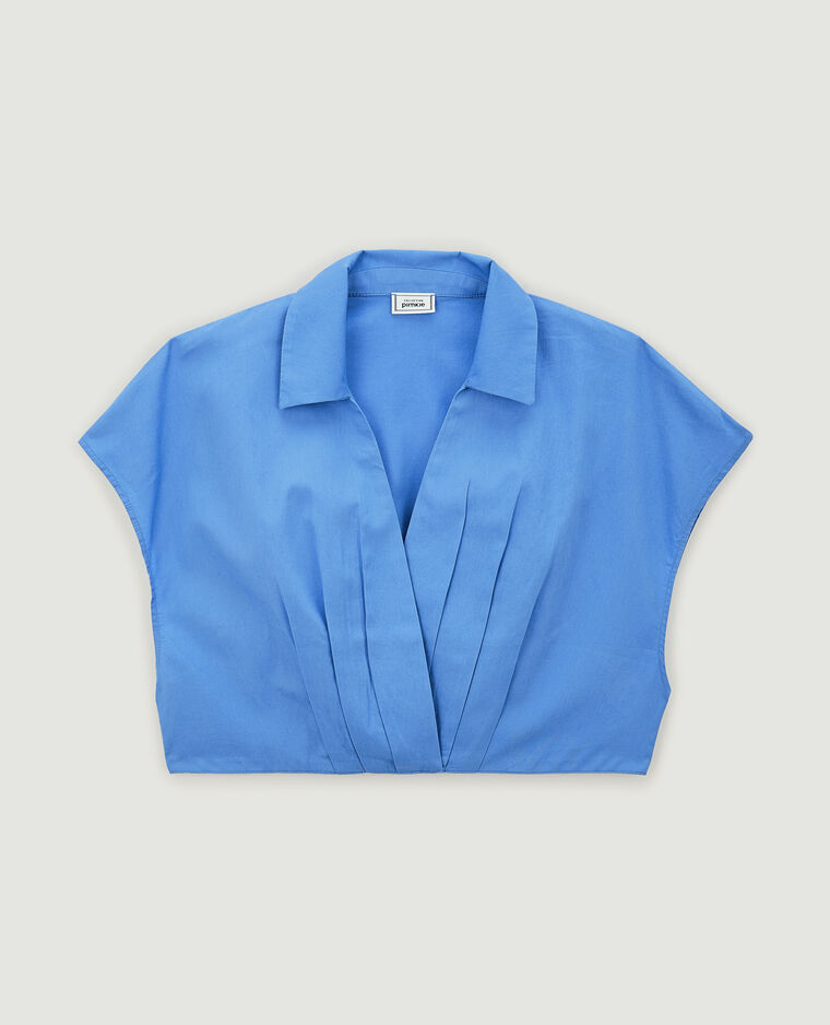 Chemise cropped croisée bleu - Pimkie
