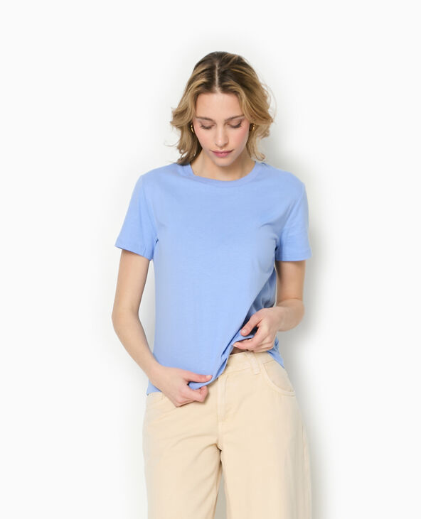 T-shirt basique col rond bleu - Pimkie