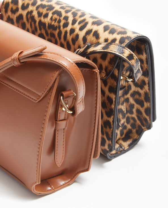 Sac boxy en simili cuir marron - Pimkie