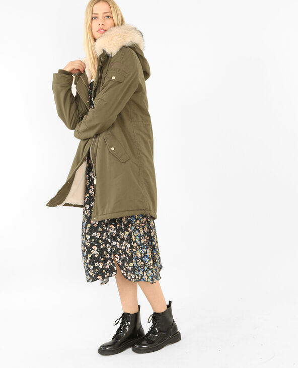 Longue parka à capuche vert kaki - Pimkie