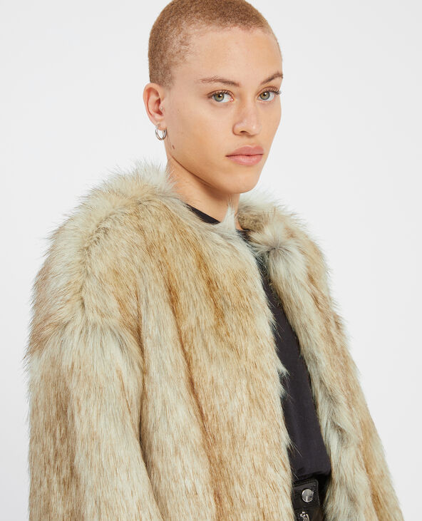 Veste fausse fourrure beige - Pimkie