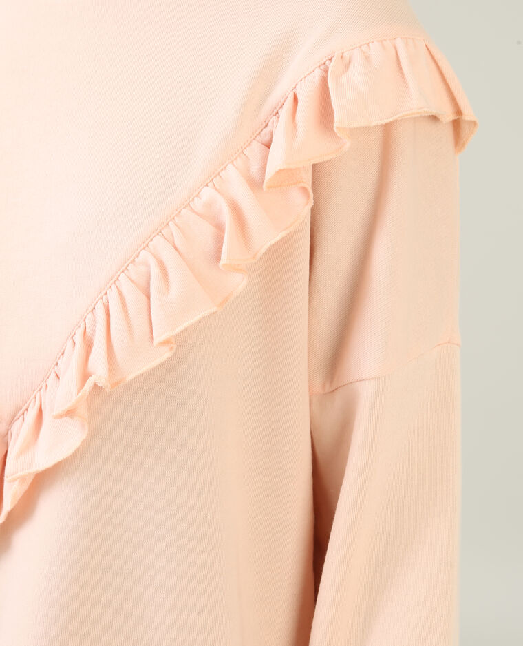 Robe sweat à volants rose clair - Pimkie