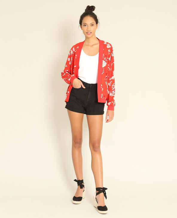 Bomber fleuri rouge - Pimkie