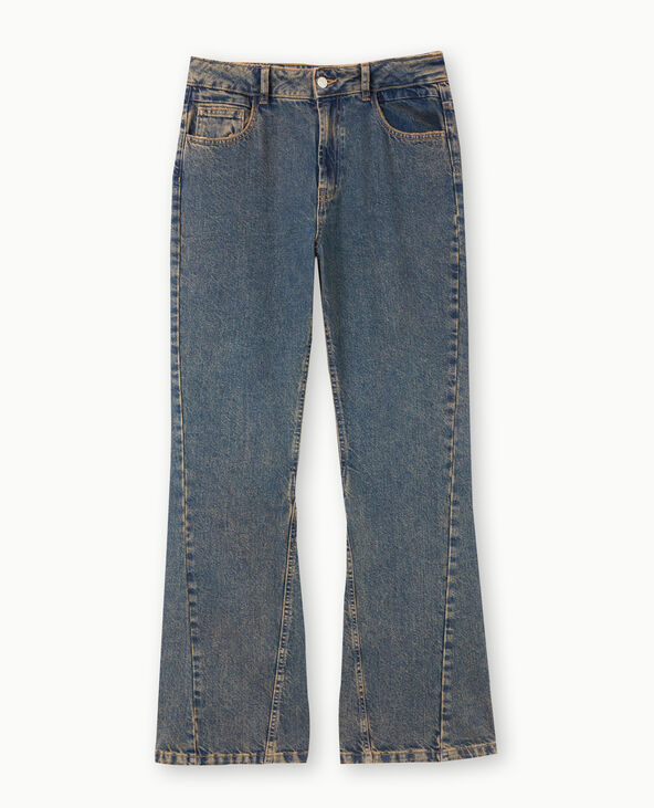 Jean flare effet dirty jaune ocre - Pimkie
