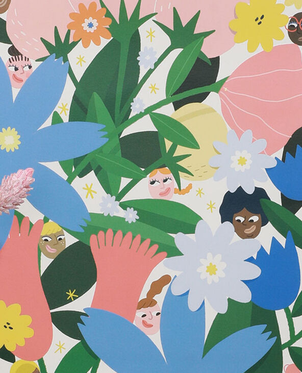 Affiche petit format fleurs et femme - Collab Lavilletlesnuages écru - Pimkie
