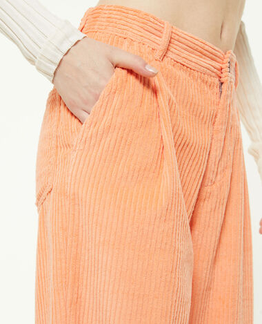 Pantalon velours droit avec pinces orange - Pimkie