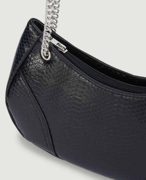 Sac rigide effet serpent noir - Pimkie