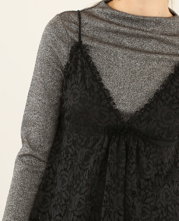 Top en dentelle noir - Pimkie