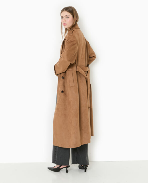 Trench oversize en suédine beige - Pimkie