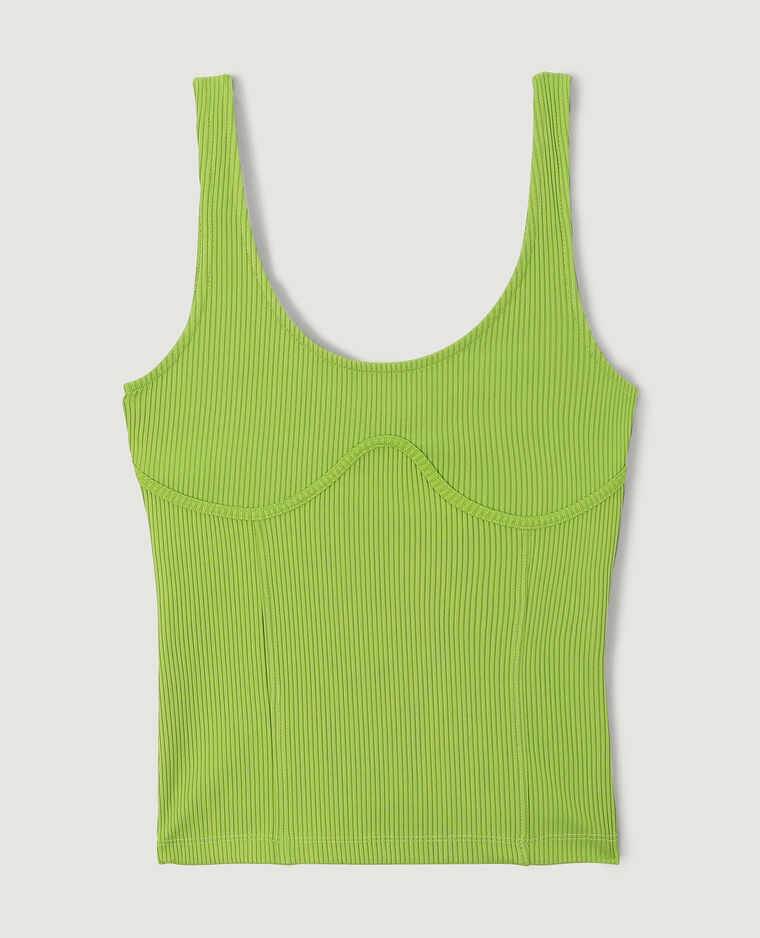 Débardeur en maille côtelée façon corset vert kaki - Pimkie