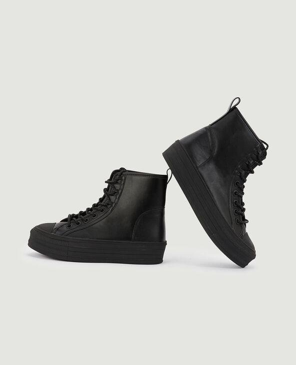 Baskets montantes semelles compensées noir - Pimkie