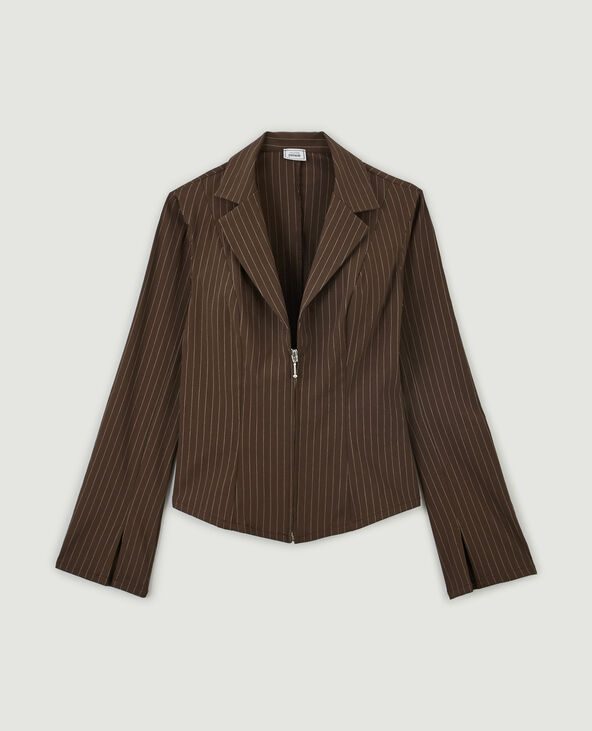 Chemise tailleur zippée marron - Pimkie