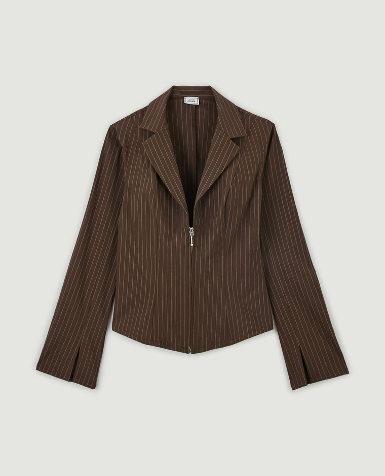 Chemise tailleur zippée marron - Pimkie