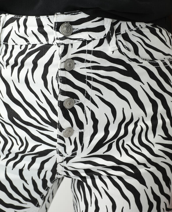 Jean straight high waist zébré noir - Pimkie