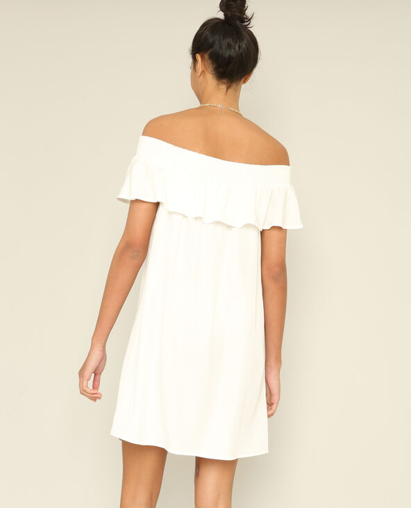 Robe à col bardot blanc - Pimkie