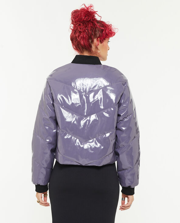 Doudoune forme teddy en vinyle lilas - Pimkie