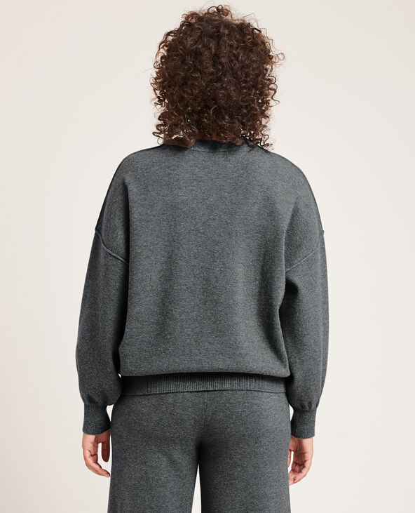 Pull large en maille gris chiné - Pimkie