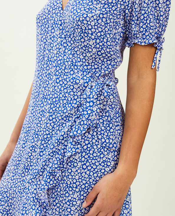 Robe courte cache-cœur bleu - Pimkie