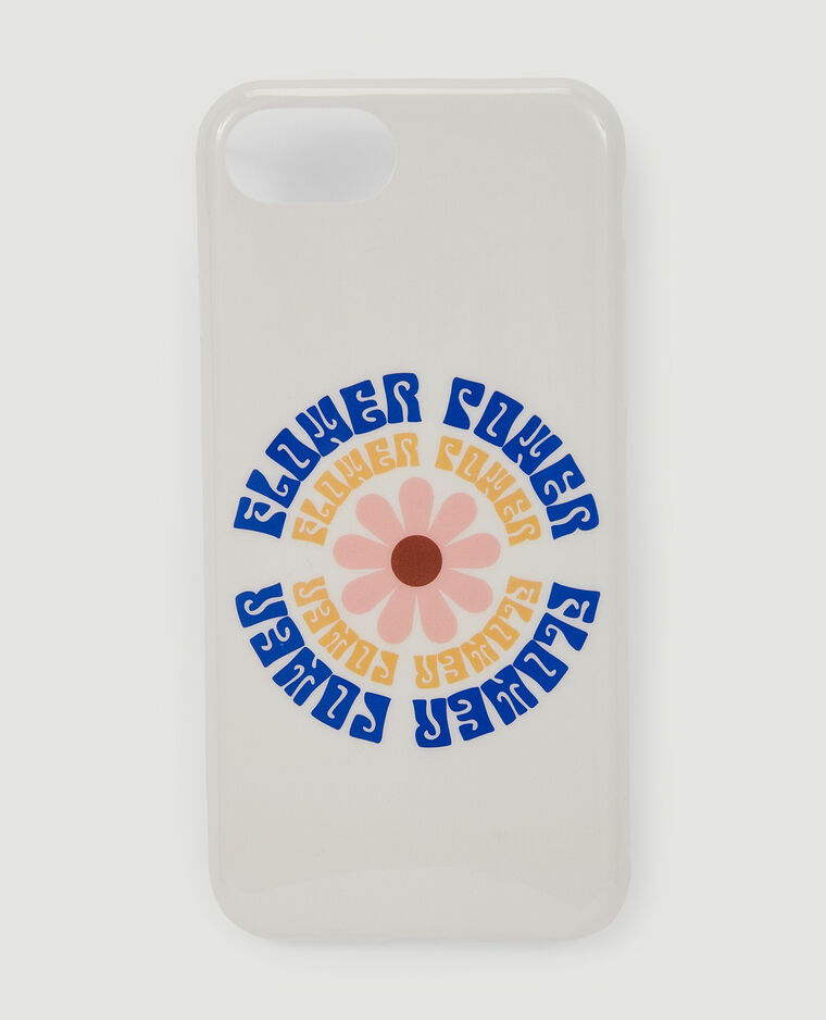 Coque iPhone Flower Power blanc - Pimkie