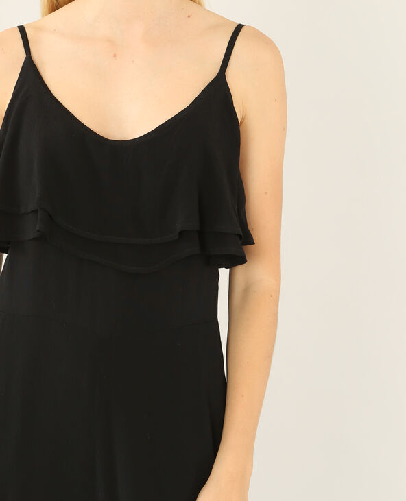 Combi-pantalon à volants noir - Pimkie