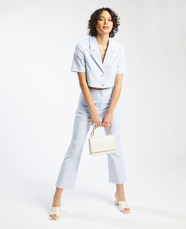 Pantalon flare cropped bleu - Pimkie