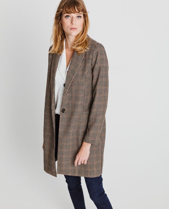 Manteau droit imprim