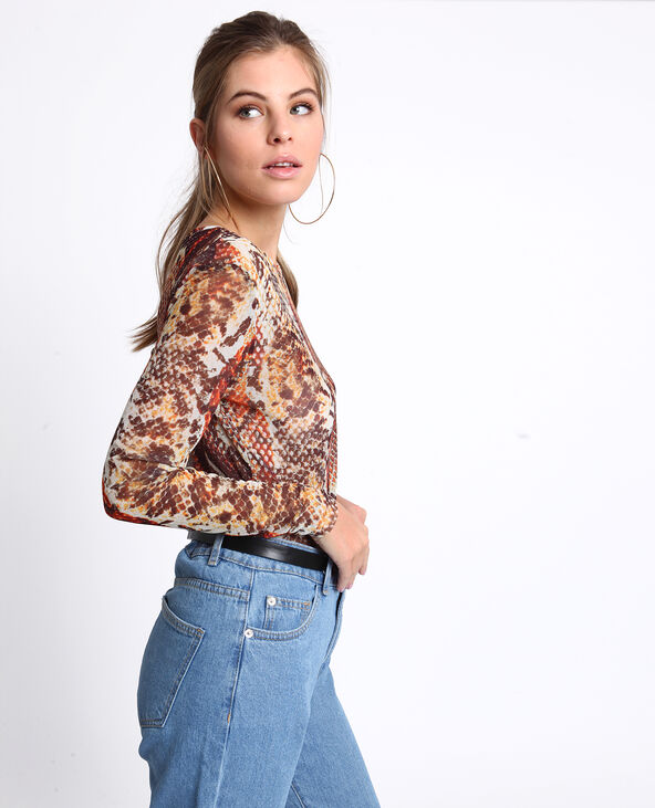 Top transparent serpent marron - Pimkie
