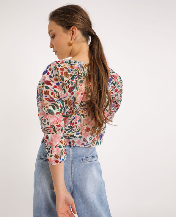 Blouse courte fleurie