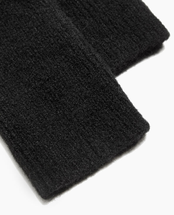 Mitaines en maille côtelée noir - Pimkie