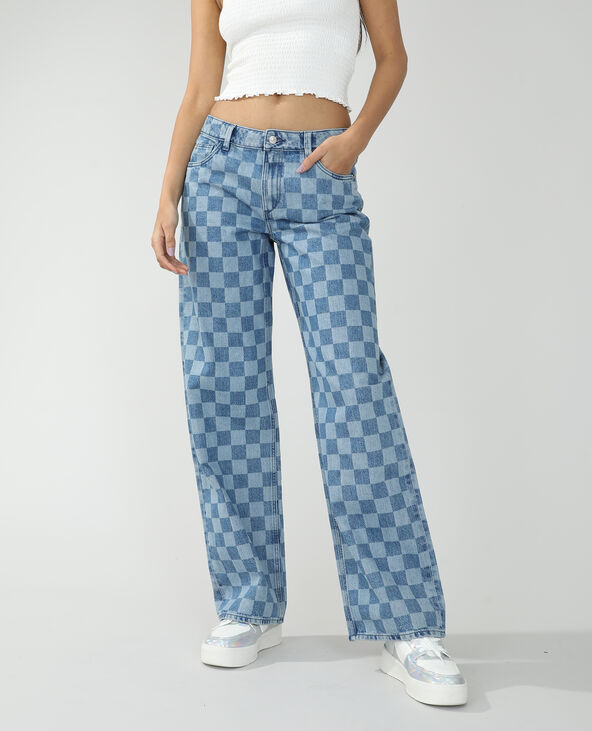 Jean wide leg mid waist bleu - Pimkie