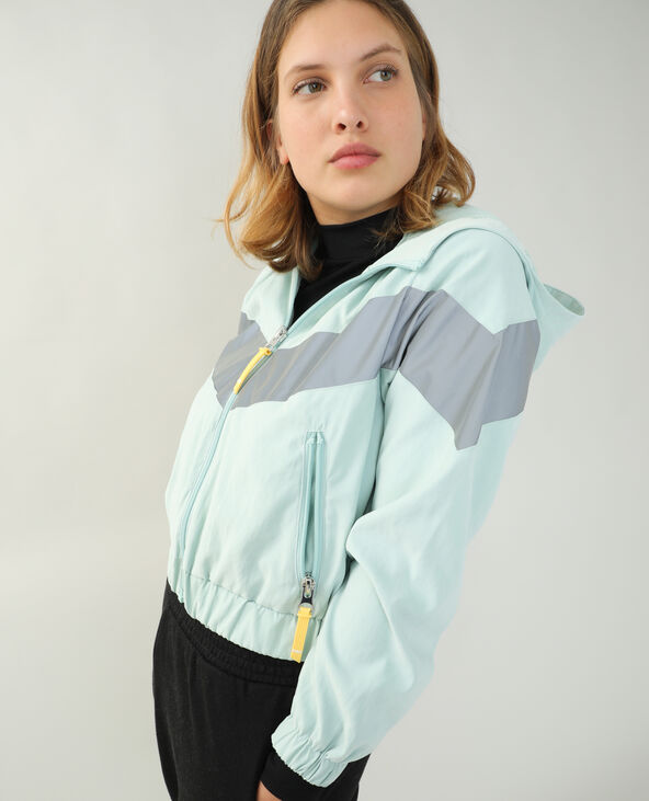 Veste coupe-vent à capuche vert de gris - Pimkie